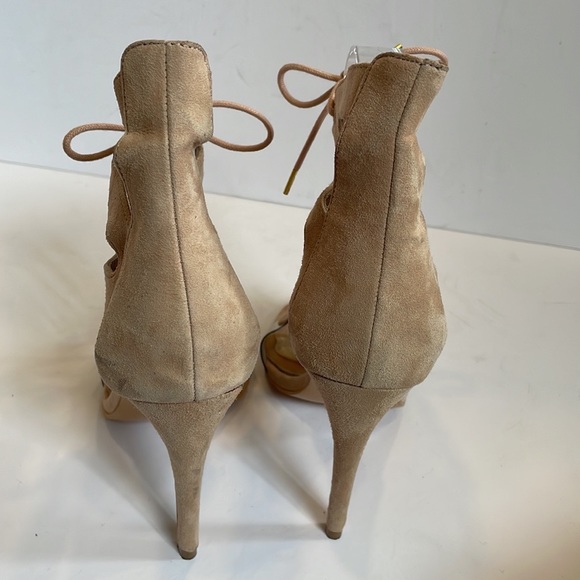 JAGGAR Lace Up Genuine Suede Strappy Stilettos Heel Sandals size 37 - Picture 5 of 8